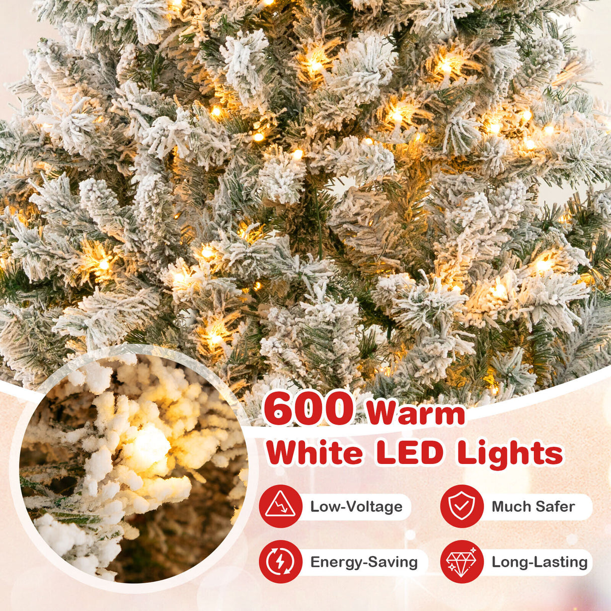 6/7/8 Feet Artificial Xmas Tree 3-Minute Quick Shape-8 ft