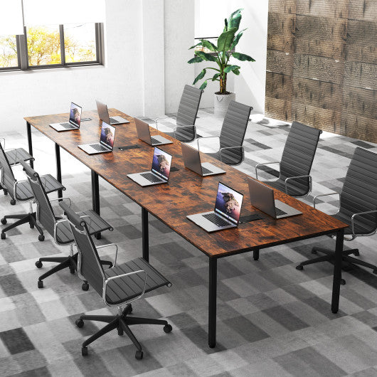 8 FT Conference Room Table Large Meeting Table Seats up to 10 People-Rustic Brown