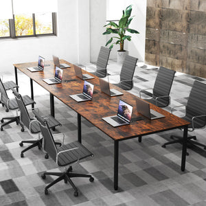 8 FT Conference Room Table Large Meeting Table Seats up to 10 People-Rustic Brown