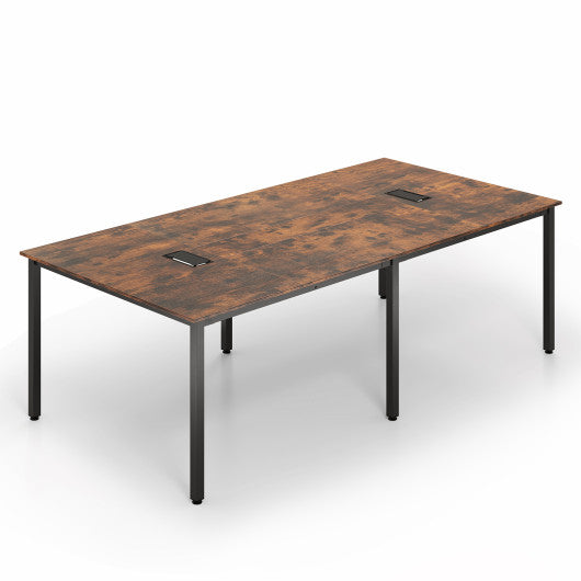 8 FT Conference Room Table Large Meeting Table Seats up to 10 People-Rustic Brown