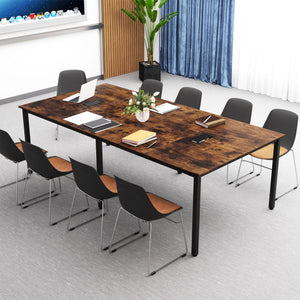 8 FT Conference Room Table Large Meeting Table Seats up to 10 People-Rustic Brown