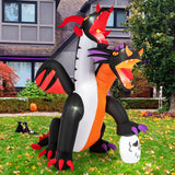 8 Feet Inflatable Twin-Headed Dragon Decoration with Lights