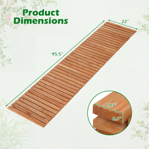 8 FT Wooden Garden Pathway with Non-Slip Surface for Patio-Natural