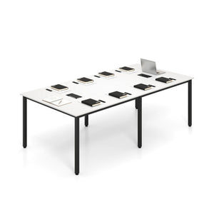 8 Feet Conference Room Table Large Meeting Table Seats up to 10 People-White