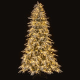 8 Feet Snow-flocked Artificial Christmas Tree Pre-lit Hinged Xmas Tree with Warm White LED Lights