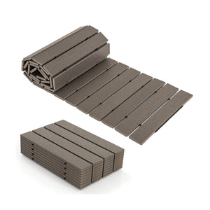 8 Ft Outdoor Garden Pathway Patio Roll Out Straight Walkways with Metal Wire Connection-S