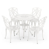8-Piece Outdoor Furniture Set-Solar Umbrella  Bistro Set  Conversation Set  Chaise Lounger  Folding Bed  Side Table  Swing Chair & Dining Set