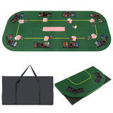 79 x 36 Inch 8-Player Foldable Poker Table Top with Carry Bag and Cup Holders