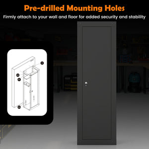 8 Rifle Safe Large Gun Cabinet with Storage Shelf-Black