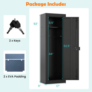8 Rifle Safe Large Gun Cabinet with Storage Shelf-Black