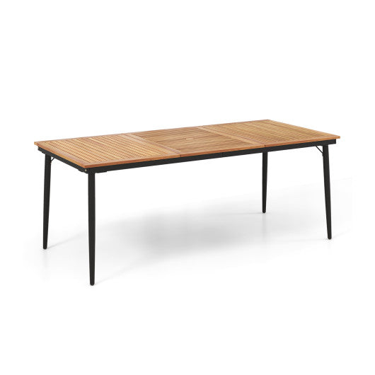 79" Acacia Wood Outdoor Dining Table for 8 with 1.9" Umbrella Hole