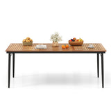 79" Acacia Wood Outdoor Dining Table for 8 with 1.9" Umbrella Hole