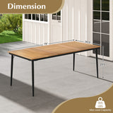 79" Acacia Wood Outdoor Dining Table for 8 with 1.9" Umbrella Hole