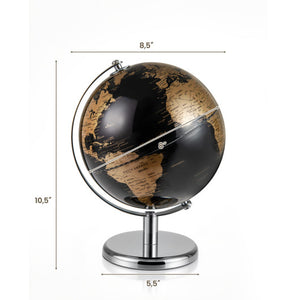 8" World Globe Modern Decorative Tabletop Earth Globe-Golden