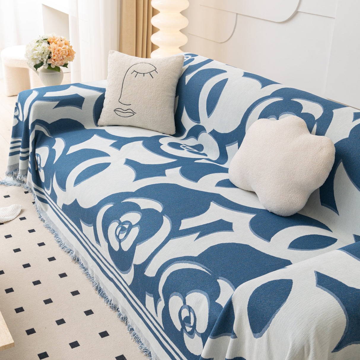 Chenille Sofa Cover Blanket, Couch Cover Blanket Throws for Couches Living Room Furniture Throw Covers