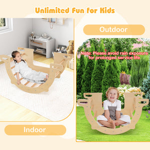 8 in 1 Climbing Arch Sensory Table for Kids with Collapsible Storage Bin for 3+ Years Old-Natural