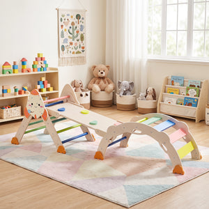 8-in-1 Foldable Climbing Toys for Toddlers Rocket-Themed-Multicolor