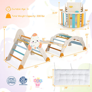 8-in-1 Foldable Climbing Toys for Toddlers Rocket-Themed-Macaron