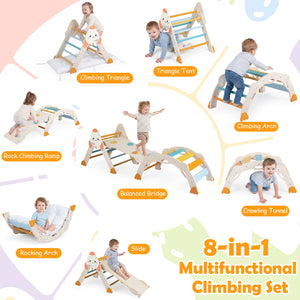 8-in-1 Foldable Climbing Toys for Toddlers Rocket-Themed-Macaron