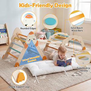 8-in-1 Foldable Climbing Toys for Toddlers Rocket-Themed-Macaron