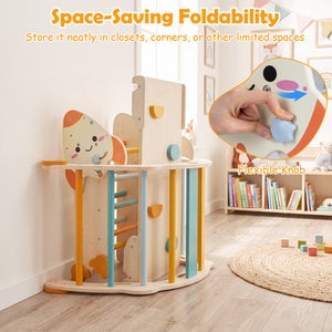 8-in-1 Foldable Climbing Toys for Toddlers Rocket-Themed-Macaron