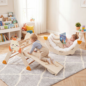 8-in-1 Foldable Climbing Toys for Toddlers Rocket-Themed-Natural