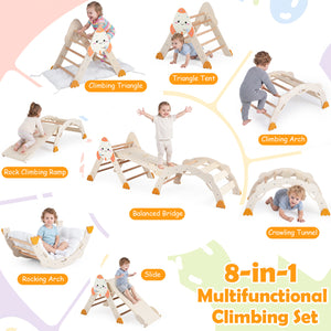 8-in-1 Foldable Climbing Toys for Toddlers Rocket-Themed-Natural