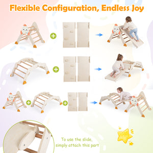 8-in-1 Foldable Climbing Toys for Toddlers Rocket-Themed-Natural