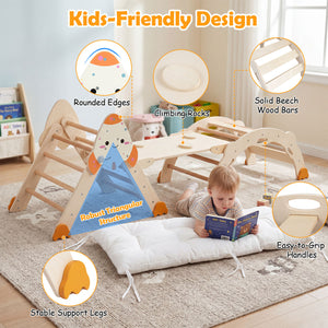 8-in-1 Foldable Climbing Toys for Toddlers Rocket-Themed-Natural
