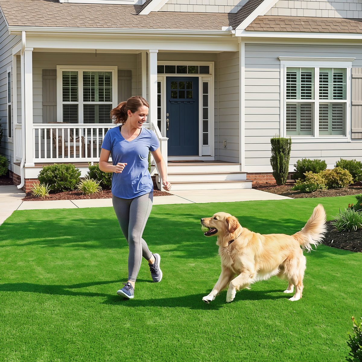8 x 5 Feet Artificial Turf Rug with Low 0.3 inch Pile Height-S