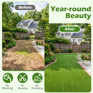 8 x 5 Feet Artificial Turf Rug with Low 0.3 inch Pile Height-S