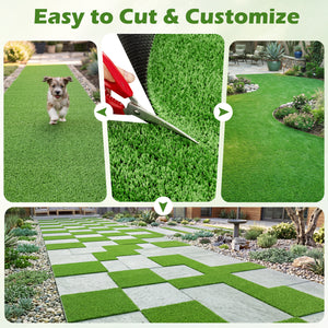 8 x 5 Feet Artificial Turf Rug with Low 0.3 inch Pile Height-S