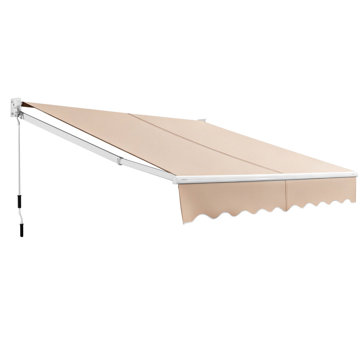 8 x 6.6 Feet Patio Retractable Awning with Manual Crank Handle-Beige
