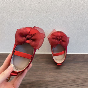 Princess Toddler Soft Bottom Pumps Bow Velcro Small Fabric Shoes