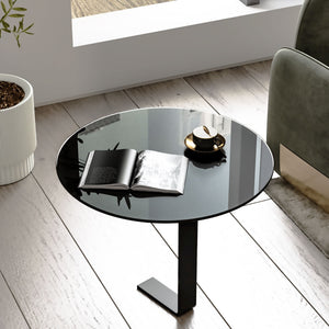 24" Round Tempered Glass Table Top Glass 1 / 4" Thick Round Polished Edge - Black by Couch.com