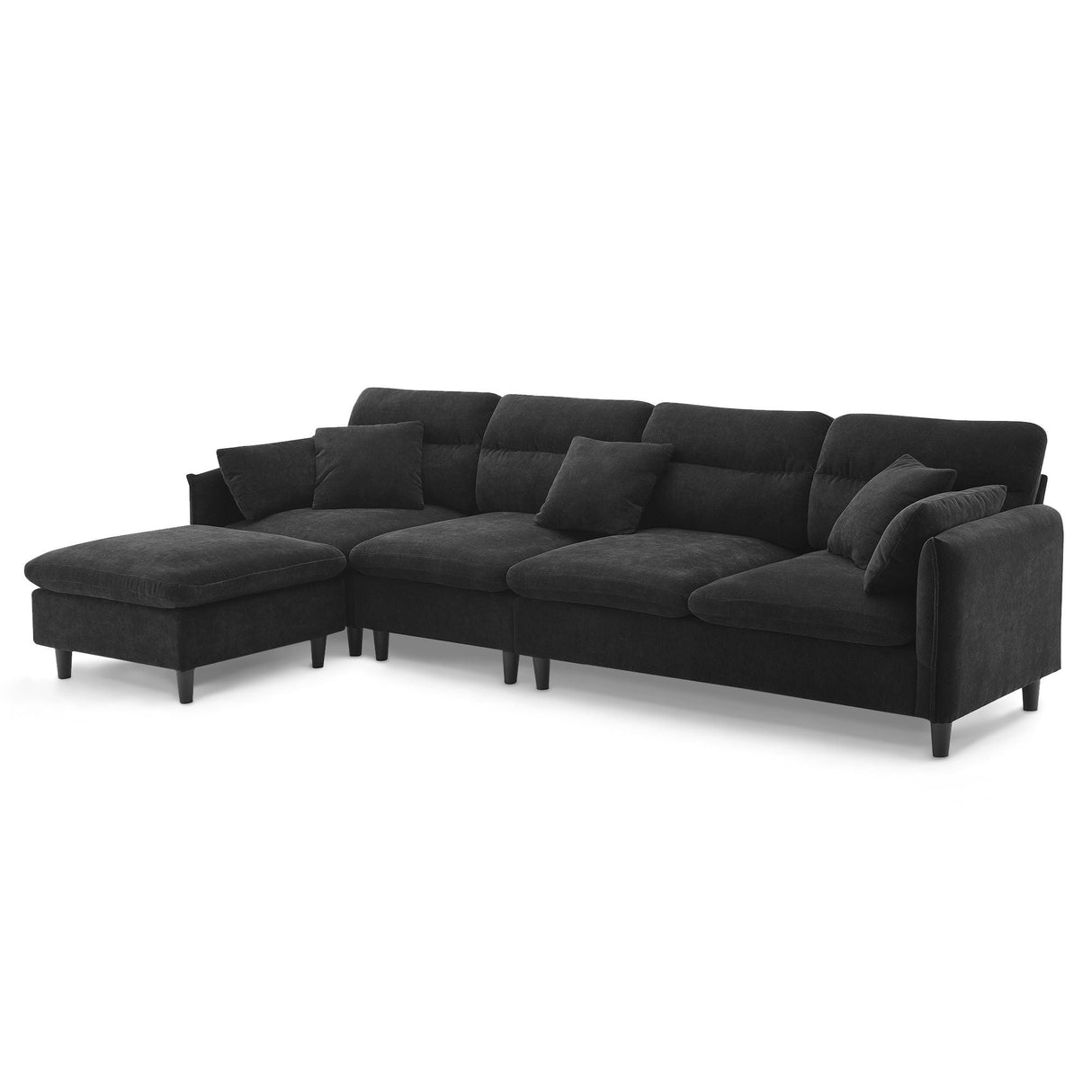 Modern Convertible Sectional Sofa L Shaped Reversible Couch Set With Free Pillows 5 Seat Cloud With Ottoman by Couch.com