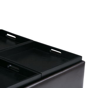 Avalon - Square Coffee Table Storage Ottoman - Tanners Brown by Couch.com