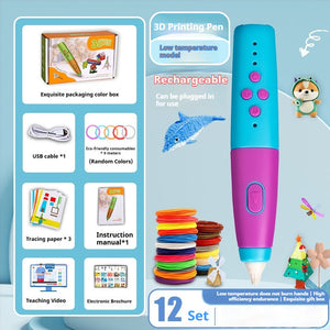 Educational 3D Printing Pen For Kids With Rechargeable Battery