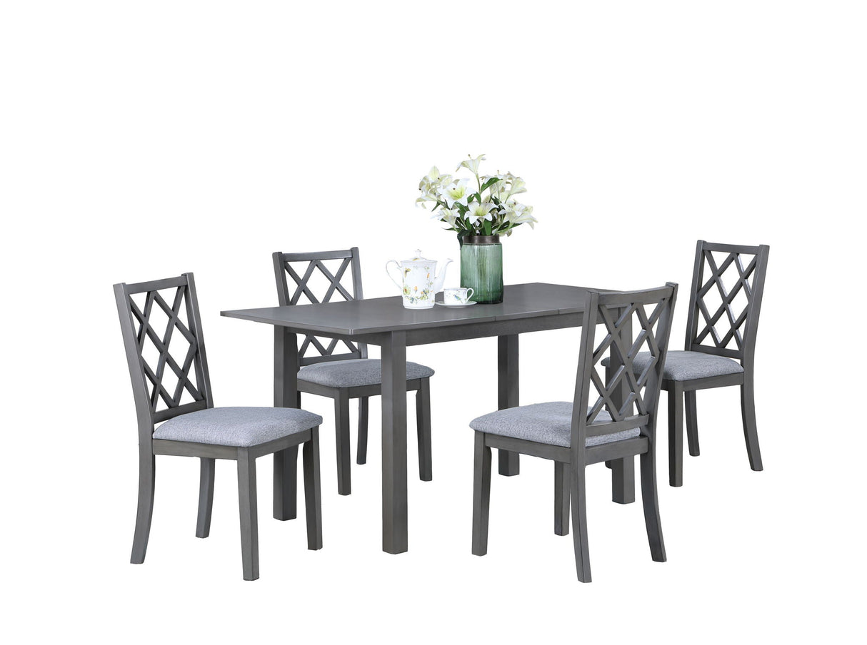 Carlisle - 5 Piece Extendable Wood Dining Set With Upholstered Seat Cushion (Set of 5) - Gray by Couch.com