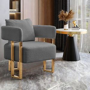 Modern Decorative Chair Teddy Fleece Upholstered And Metal Foot by Couch.com