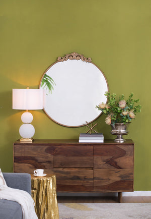 Classic Design Mirror With Baroque Inspired Frame For Bathroom, Entryway Console Lean Against Wall by Couch.com