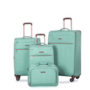 4 Piece Set, Softshell Suitcase Spinner Wheels Terylene Luggage Sets by Couch.com