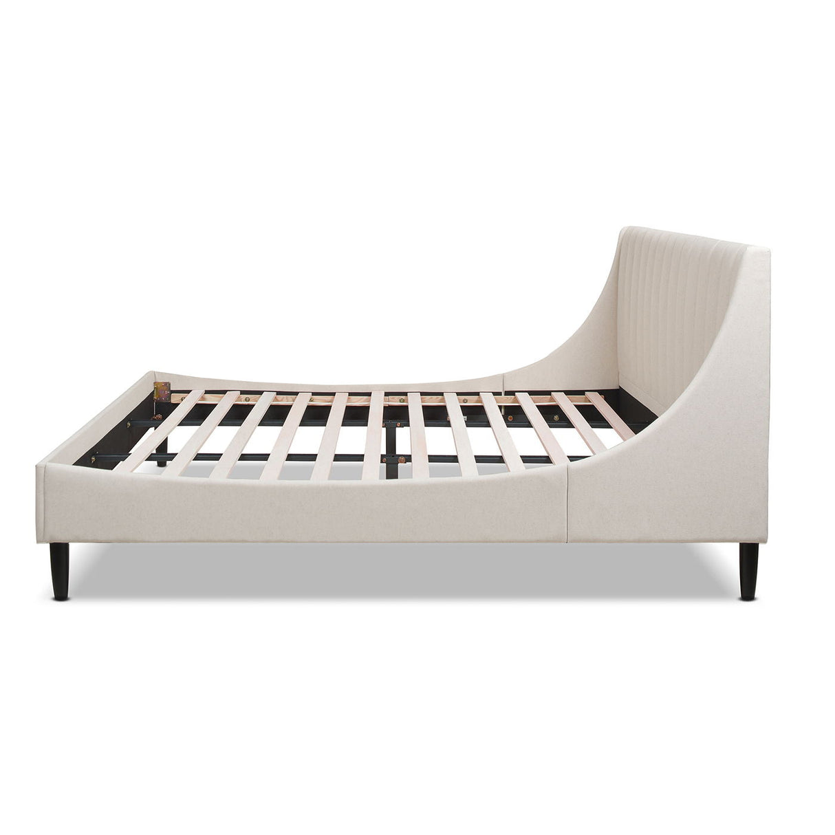 Couch.com Aspen King Vertical Tufted Headboard Platform Bed Set Light Beige, Platform Base, Fabric Construction, Beige Finish by Couch.com