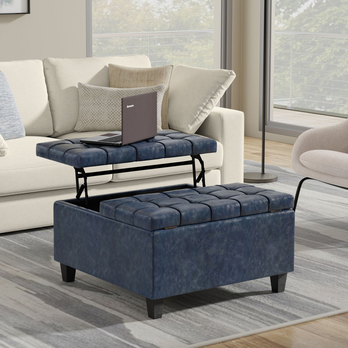 Harrison - Upholstered Coffee Table Storage Ottoman by Couch.com
