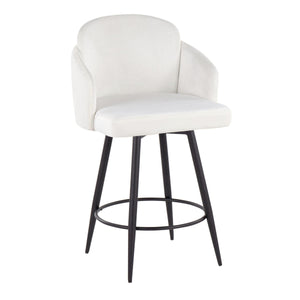Dahlia - Contemporary Fixed Height Counter Stool With Round Footrest (Set of 2) by Couch.com