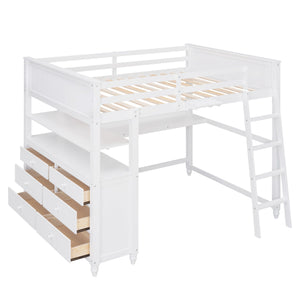 Loft Bed With Drawers With Desk And Shelves by Couch.com