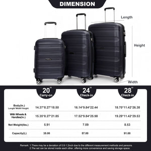 3 Piece Set Hardshell Suitcase Spinner Wheels by Couch.com