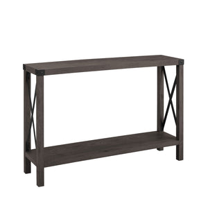 Farmhouse Metal X Table With Lower Shelf by Couch.com