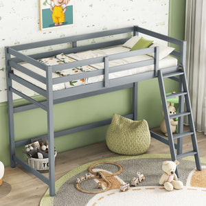 High Loft Bed With Inclined Ladder, Guardrails by Couch.com