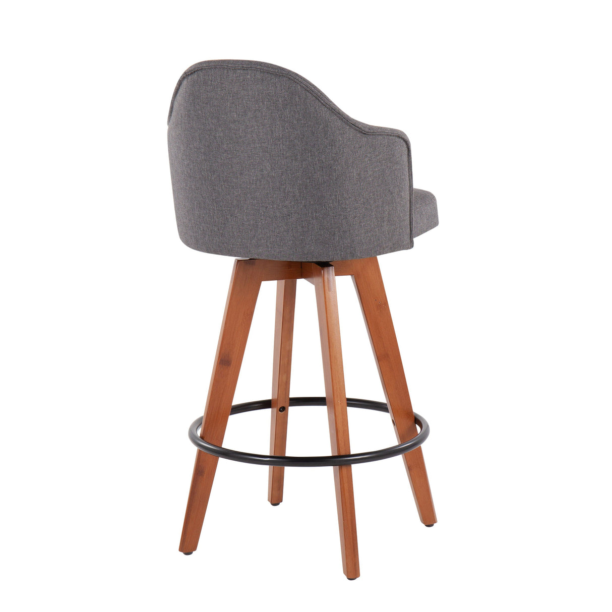 Ahoy - Contemporary Fixed Height Counter Stool With Bamboo Round Footrest (Set of 2) by Couch.com